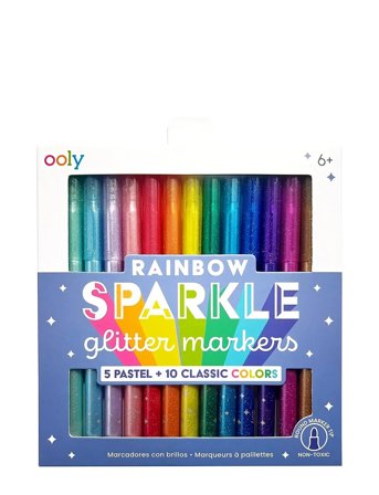 Ooly Markers 15 Pcs - Rainbow Sparkle Glitter - Multi/patterned - ONE SIZE