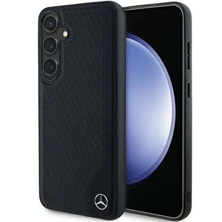 Mercedes Leather Debossed Line MagSafe-deksel til Samsung Galaxy S24+ - Svart