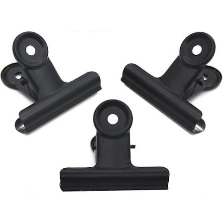 Svarta Bulldog-klämmor i metall, 20-pack 51 mm stora pappersklämmor med gångjärn för matpåsar, foton, konst och hantverk, kontorsmaterial (51 mm)