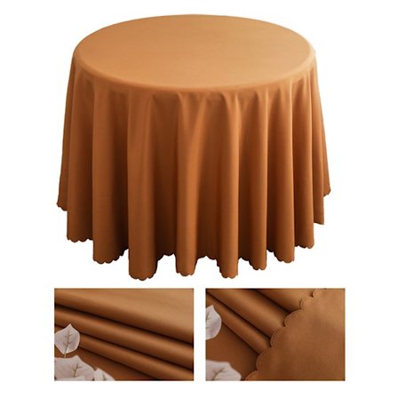 Rund polyesterduk, maskintvättbar - Thread Coffee