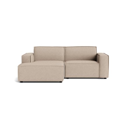 Lyon Lille Chaiselong Sofa, Venstrevendt - Loop Beige - Kompakt Design - 225x160x80cm - Perfekt til Små Stuer & Lejligheder