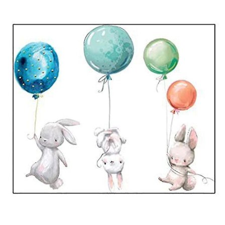 Cartoon Kanin Ballong Barnrum Sovrum Bakgrund Dekoration