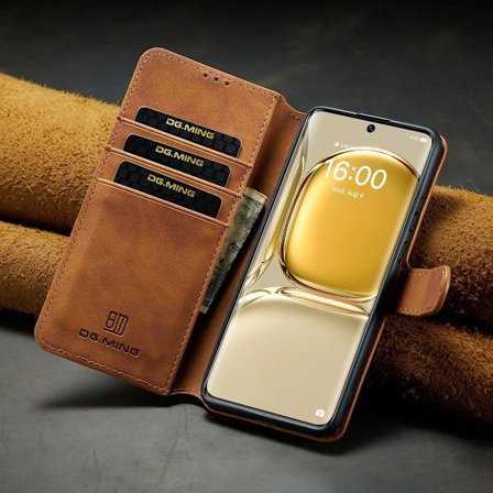(Huawei P30 Pro) DG.MING Retro Nahkainen Matkapuhelinkotelo Korttipaikalla