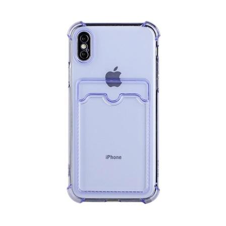 Iphone Xs Max Stöttåligt Skal Med Korthållare - Lila Lila