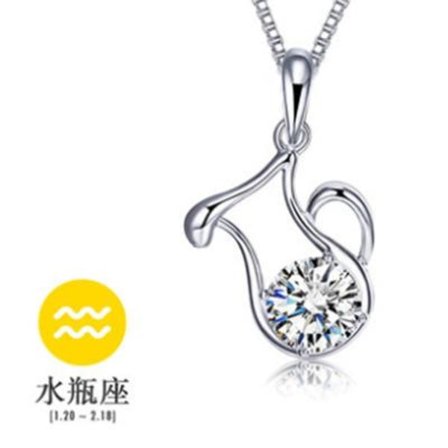 Zodiac sign silver color necklace - Aquarius