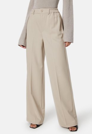 Pieces Camil HW Wide Pant Silver Grey Klær
