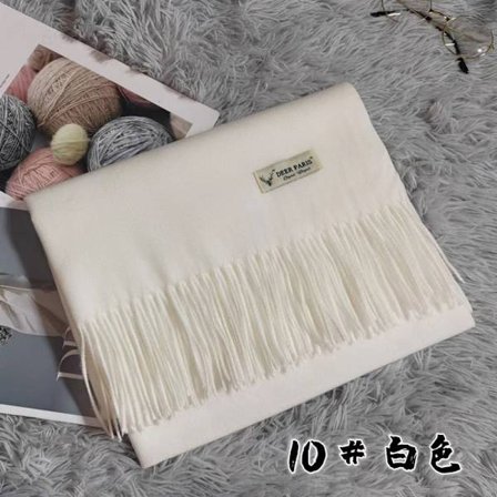 Puhtaan valkoinen kashmirvillainen talvihuivi naisille Pashmina-huivi Wr