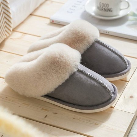 Fortykkede bomulds hjemmesko til kvinder, varme hjemmesko