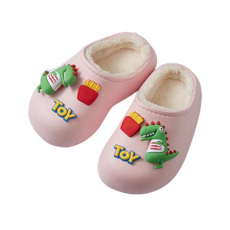 Kids Plysch Foder Diabilder Stängd Tå Cartoon Cozy Clog Tofflor