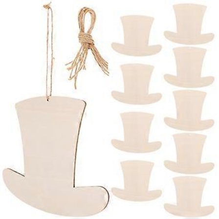 10 stk. Træ Hatteformer Stykker Træ Hattepynt Ufærdige Træ Håndværk Hatte Skiver