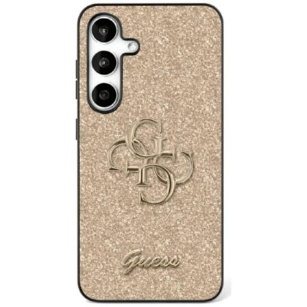 Guess Mobilskal till Galaxy S25 Fixed Glitter Big 4G Metal Logo - Guld