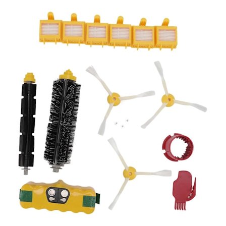 3500mAh 14.4V NiMH Batteri, Borstfilterset för Roomba Dammsugare - Batteri, Sidoborste, Filter, Huvudborste Tillbehör