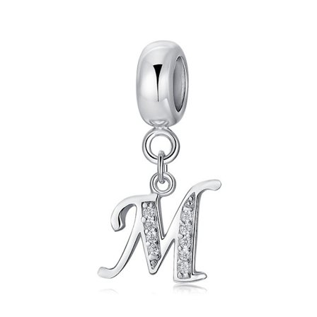 Bokstavsberlock A-Z, passar till Pandora armband och halsband, DIY smycken för kvinnor.