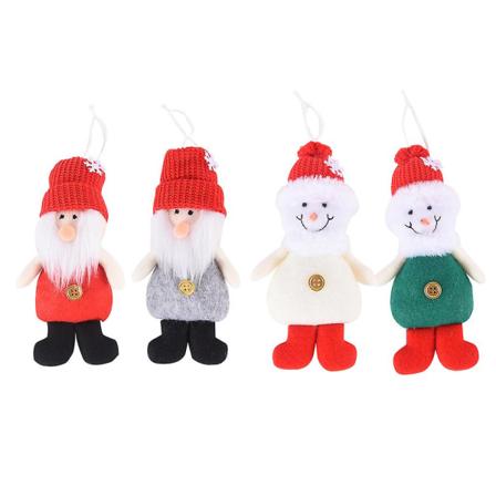 4 Pak Julepynt Hængende Santa Claus Snemand Dukke Julemand Drenge Piger Julepynt