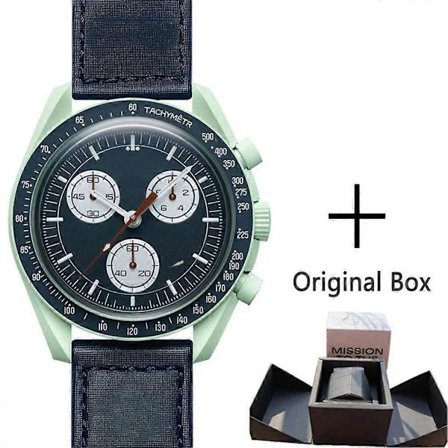 Planet Six Kvartsikello Kronografi Valoisa Näyttö Vedenkestävä Kuu Merkurius Design