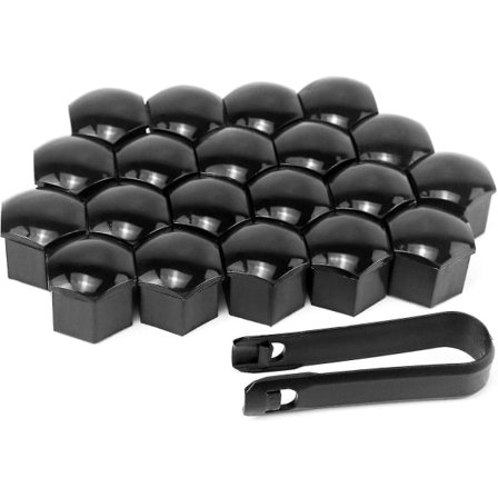 Pyöränmutterin suojukset, pyöränsuojukset, 21 mm kuusiokolo, yleismalliset muoviset pyöränpultin pölysuojukset irrotettavalla klipsillä, musta 2