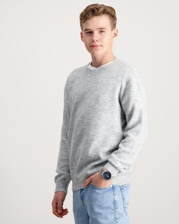 LMTD NLMLODETS LS O-NECK KNIT Grå Genser Gutt - Kids Brand Store