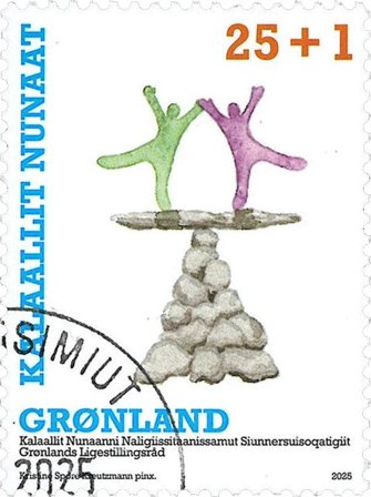 Grønland - Tillægsværdi 2025 - Stemplet frimærke