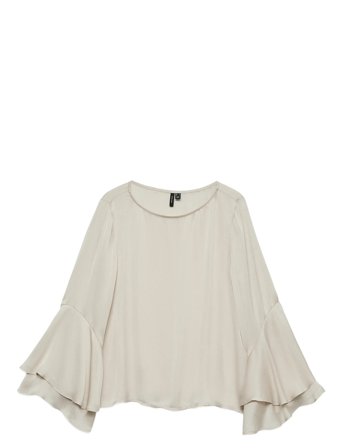 Vero Moda Vmliva Ls Wide Sleeve Top Wvn Ga - Cream - L