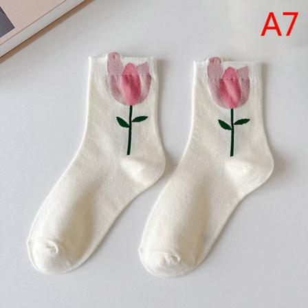 1 Par Kvinnor Strumpor N Stil Cartoon Flower Candy