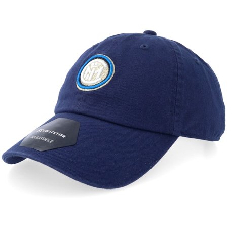 Fan Ink - Blauw unconstructed Cap - Football Beyond Borders Inter Milan Navy Dad Cap @ Hatstore
