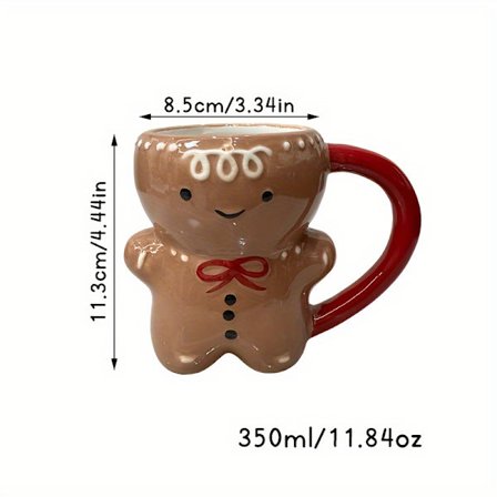 Pepperkakemann-krus, julegave, pepperkakemann-kaffekrus, julekaffekrus, pepperkakemann-gave, keramisk krus