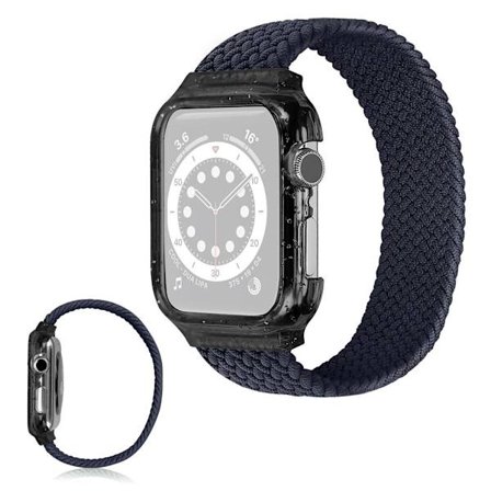 Apple Watch Series 6 / 5 44mm single wrap ribbon watch band - Dark Blue / Size: L