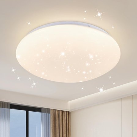 NETTLIFE LED Taklampa 25cm Rund 12W 4000K Kök Sovrum Hall Stjärnhimmel Neutral Vit för Barn Trappa