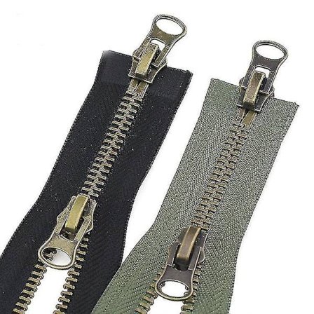 2 stk. 70 cm #8 Metal Lynlås Dobbelt Slider Adskillelig Sort Metal Lynlås A-lynlås Slider Lynlås Til Jakker