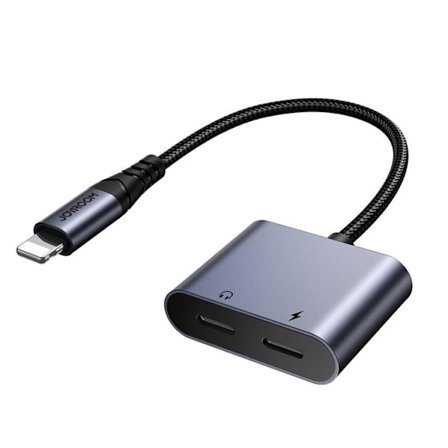 Joyroom 2in1 Lightning till 2x Lightning DAC-adapter - Svart
