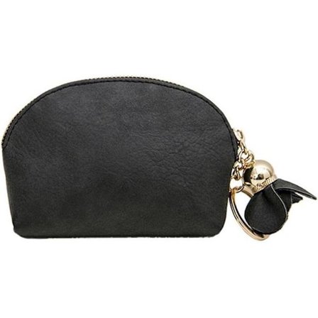 Kvinners Blomsteranheng Liten Lær Myntveske med Glidelås