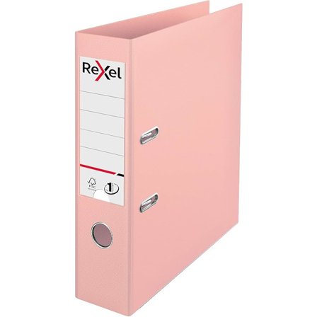 A4 Ringperm, 75mm Rygg, 500 Ark Kapasitet, Plastdeksel, Arkivmappe, 2115532, Lys Rosa