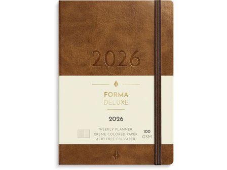 Burde Liten Veckokal. Forma Deluxe 2026 brun - Lyreco - Almanackor och kalendrar - Veckokalendrar - Små veckokalendrar