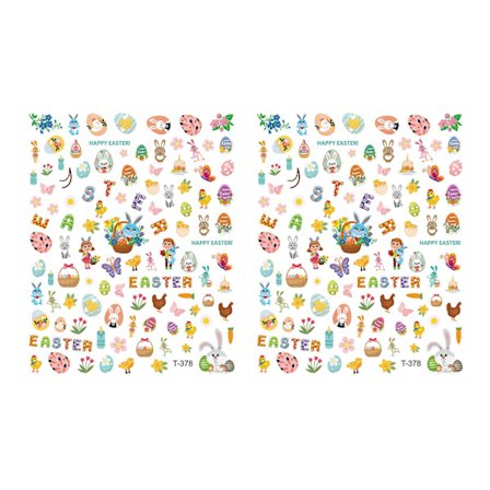Påsk Vattentäta Nagelsticker Självhäftande Papper Påsk Nagelsticker