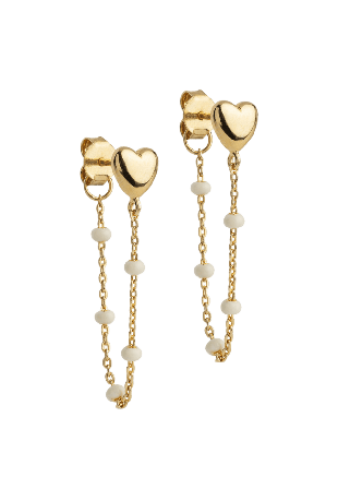 ENAMEL Copenhagen Earrings, Lola Heart Örhängen Dam Guld 30 x 6 mm