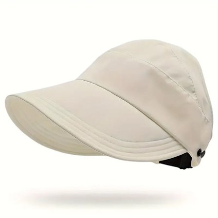 Solhatt med åpen topp, sommerhatt med bred brem og solbeskyttelse, justerbare utendørs caps for kvinner