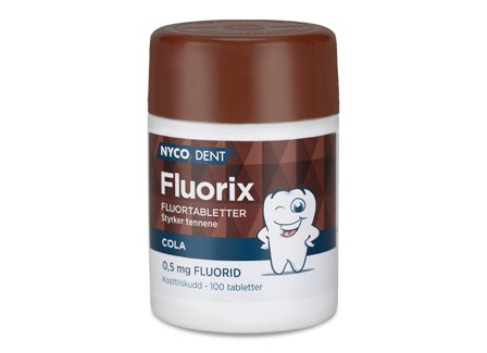Nycodent Fluorix 0,5 mg fluortabletter colasmak 100 stk