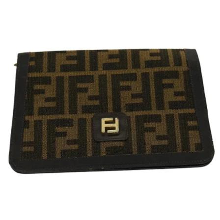 Fendi Vintage, Pre-owned Canvas Wallet Bruin, Dames, Maat:ONE Size