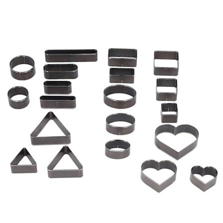 20 KPL Nahkaleikkuri Pyöreä Neliö Sydämet Nahkaleikkuumuotit Korkeahiiliteräksestä Valmistettu Lävistysmuotti S