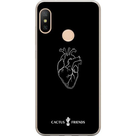 Kompatibelt Mobildeksel til Xiaomi Xiaomi Redmi 6 Pro Kaktus og Venner - Midnatt Anatomisk Hjerte