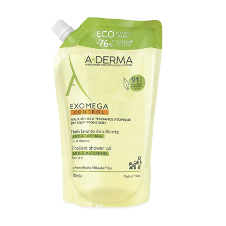 A-Derma Exomega Control Shower Oil Eco-refill, 500 ml