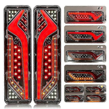 2 stk. Vandtæt 12V Trailer Lastbil LED Baglygte Båd RV Campingvogn Van Flow Styring Bremse Bakgear Trafik Tåge Baglygte-YuJia