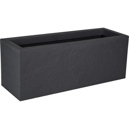 Eda Jardiniere Volcania'up 57 L - Imitation Stone Decor - 79,5 x 29,5 x 29,5 cm - Anthracite Grey