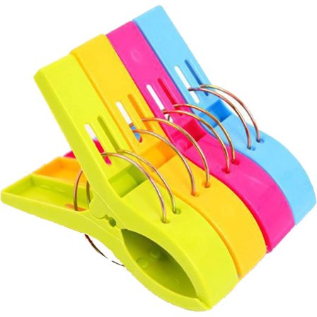 Strandhåndklæde Clips Vindtæt Clip til Håndklæder Dyner Badehåndklæder Tæpper Tøj Strandhåndklæde Duge Plastik Tøjklemmer (4 stk)