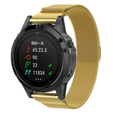 Garmin Fenix 6S Milanese Klockarmband i Metall - Guld