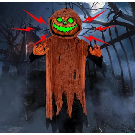 Halloween Hängande Pumpa Spöke med Läskigt Ljud och Glödande Ögon