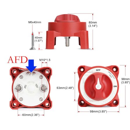 Kraftig 2 3 4 Position AFD Batteri Afbryder 12V Kontakt Isolator Batteri Strømafbryder til Camper RV Lastbil Båd Campingvogn