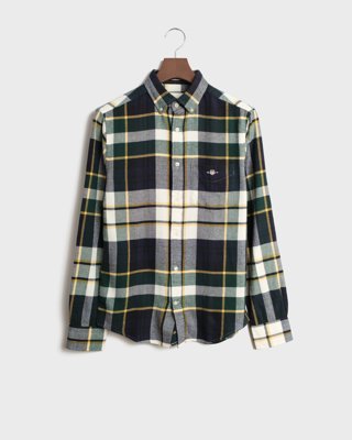 GANT - Klassisk regular fit flanellskjorte med ruter til herre tartan green