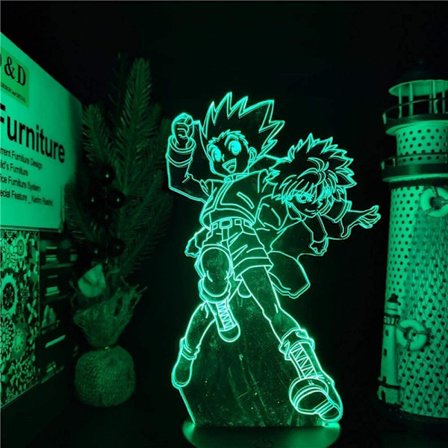 3D nattlampor för flickor pojkar Hunter X Hunter Anime natt L