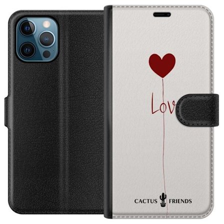 Yhteensopiva Lompakkokotelo Apple Apple iPhone 12 Pro Max Cactus and Friends - Love Balloon Minimal